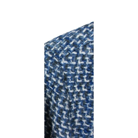 Talbots Blazer Blue and White Tailored Tweed Career Quiet Luxury 14P $258 Fall - Picture 2 of 7